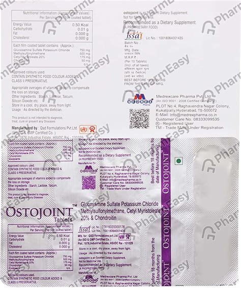 Ostojoint Strip Of 10 Tablets: Uses, Side Effects, Price & Dosage ...