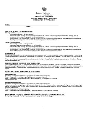 Fillable Online PATHOLOGY ASSISTANT CERTIFIED PATHOLOGY ASSISTANT Fax ...