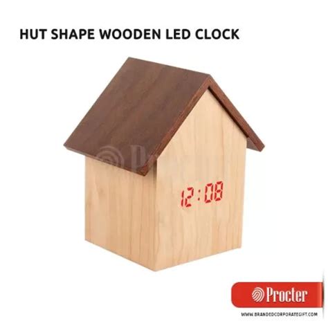 Hut Shape Wooden Led Clock A121 in bulk for corporate gifting ...
