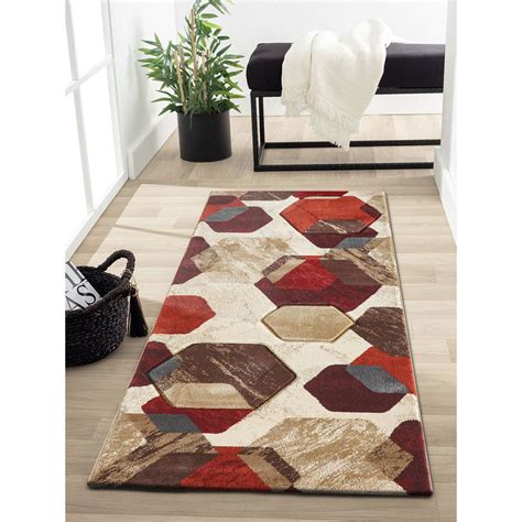 Buy OBSESSIONS Cream Geometric Bedside Runner Online