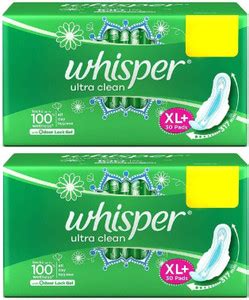 Whisper XL+30+30 Sanitary Pads Ultra Clean Sanitary Pad | Buy Women ...