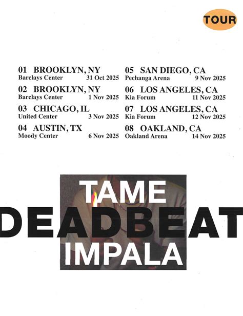 Deadbeat Tour 2026: Tame Impala