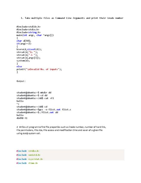 Advance Operating System Program - 1. Take multiple files as Command ...