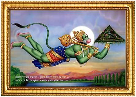 Art n Store Lord Hanuman Flying with Dronagiri Mountain, HD Printed ...