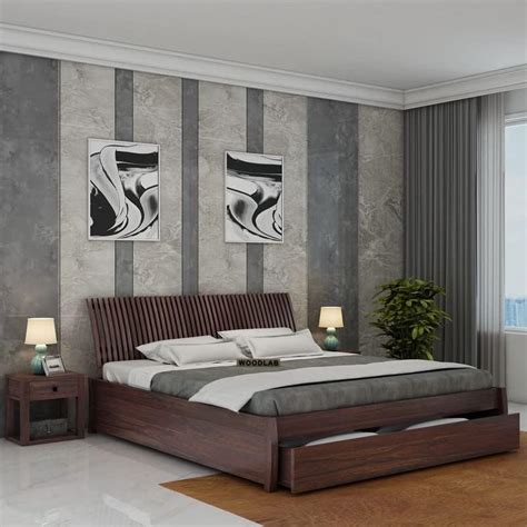 Ganpati Arts Sheesham Wood Queen Size Bed with 2 Drawers Storage for ...