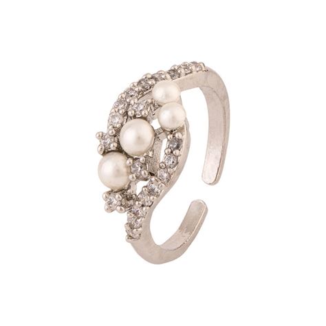 Brass Adjustable Embellished Ring – VOYLLA