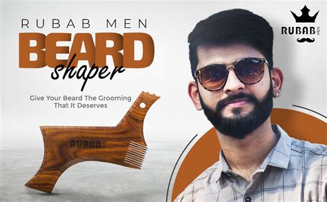 Buy Rubab Men Beard Shaper | A Premium Wooden Beard Shaping Tool Hand ...