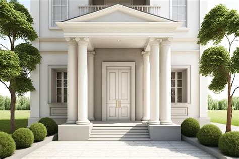 Grandiose white mansion with ornate columns and pillars generative ai ...
