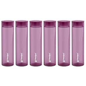 PEARLPET BPA-free Plastic Water Bottle Set of 6 Pcs, Each 1000ml (Wine ...