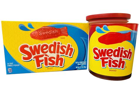 Swedish Fish Candy Gift Set! Includes Authentic Scented Candle And Soft ...