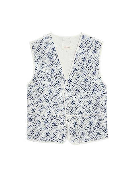 Buy Pure Cotton Printed Quilted Reversible Gilet at Marks & Spencer