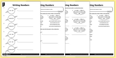 Numerals and Words Differentiated Worksheet / Worksheets