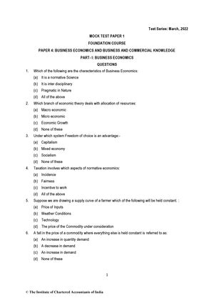 Ca fndation accounts questions - ca foundation - ICAI - Studocu