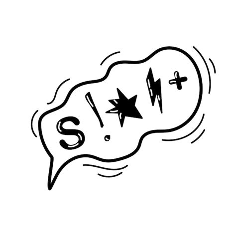 Zweer woord tekstballon Vloek onbeleefd scheldwoord voor boze slechte ...