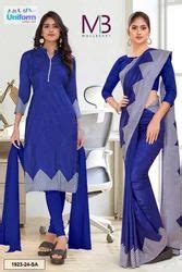 Uniform Saree Kurti Combo - Navy Blue Women'S Premium Mulberry Silk ...