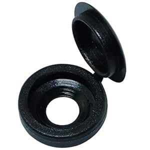 PZRT 20pcs Plastic Hinged Screw Cover Fold Caps Button Cup Washer Black ...