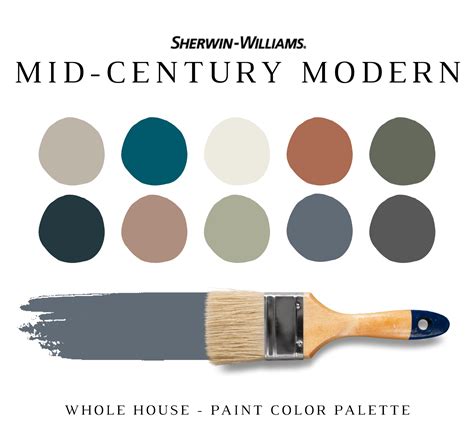 Sherwin Williams MID-CENTURY MODERN Color Palette - NISH