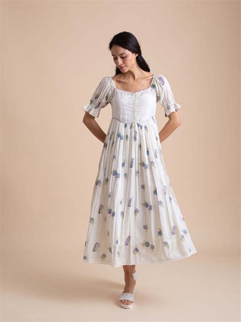 Viola Floral Cotton Midi Dress | Buna Studio