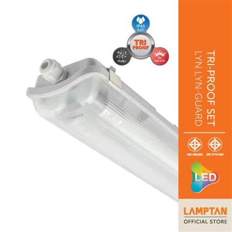 LAMPTAN ชุดโคมไฟพร้อมหลอดยาว LED Tri-Proof Set Lyn Lyn-Guard กันน้ำ กัน ...
