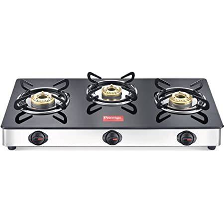 Prestige Marvel Plus Manual Ignition Glass Top 3 Burner Gas Stove ...