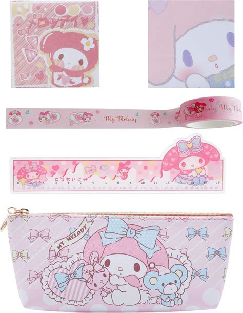 Buy My Melody Pencil Cases Pouch Bag with Ruler Memo Washi Tape Melody ...