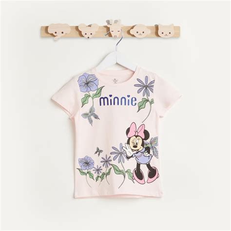 Juniors Minnie Mouse Glitter Print T-shirt