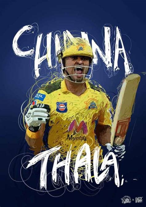 chinna-thala-raina-official-csk-poster Photographic Paper - Sports ...