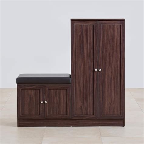Buy Lewis 24 Pairs Shoe Cabinet with Cushion Seat - Brown from Home ...