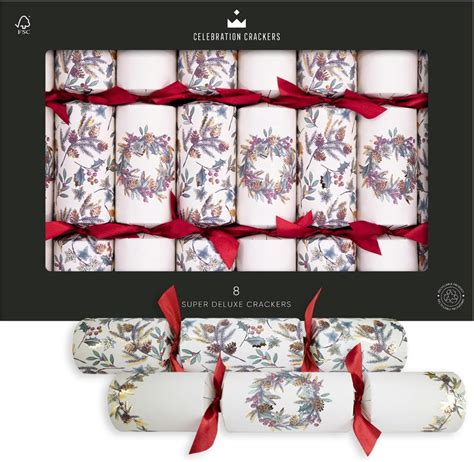 Celebration Crackers Natural Wreath Luxury Christmas Crackers – 8x 14 ...
