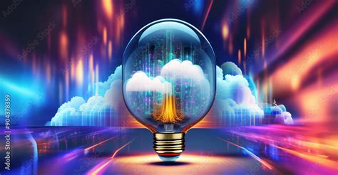 Information Technology Cloud computing concept. Cloud Data Center ...