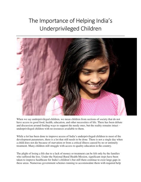 PPT - The Importance of Helping India's Underprivileged Children ...