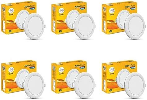 wipro Garnet 18W Round LED Alpha Panel | Cool White Light (6500K ...