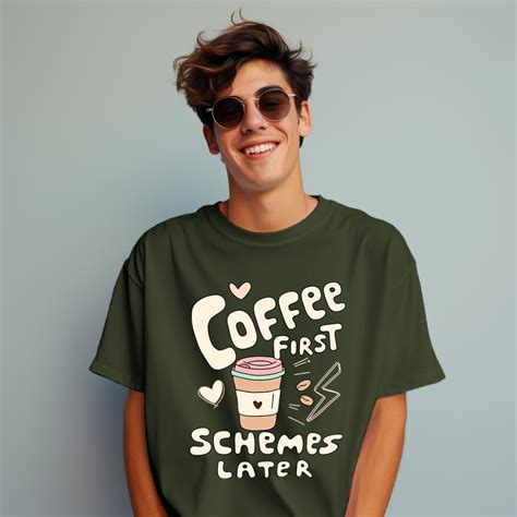 Coffee First Schemes Later Oversized T-shirts – Cute Stuff Co.