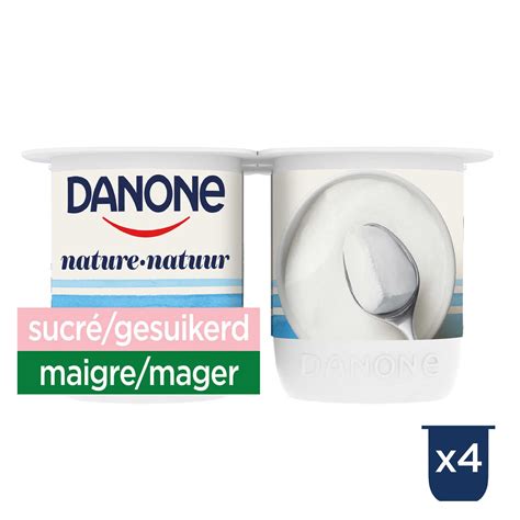 Danone | Yaourt | Nature | Maigre | Sucré | 4 x 125 gr | Delhaize