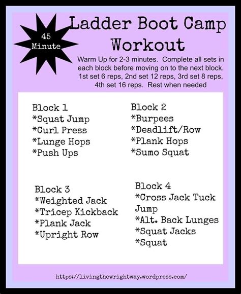 Boot Camp Workout: Ladder Workout