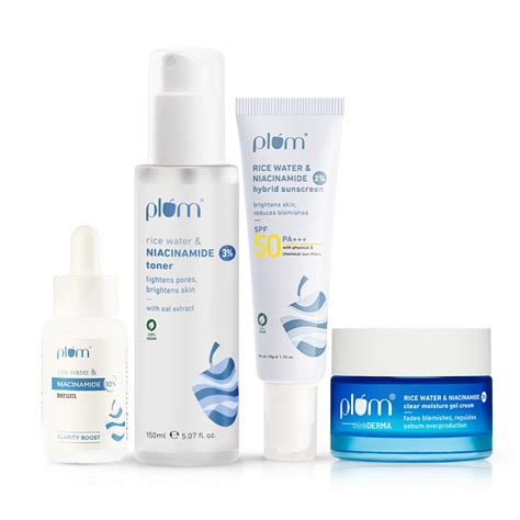 Plum Niacinamide Clear & Bright Skin Combo | With Niacinamide & Rice ...