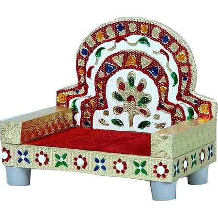 Buy Handicrafts SRS Meenakari Wooden singhasan for god/singhasan for ...