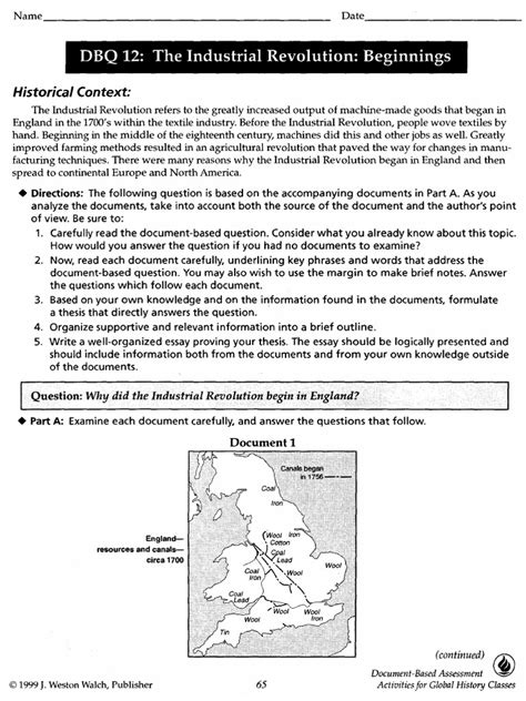Causes of Industrial Revolution DBQ | PDF