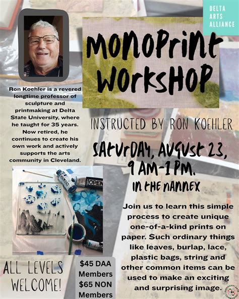 MonoPrint Workshop with Ron Koehler, Delta Arts Alliance, Cleveland, 23 ...