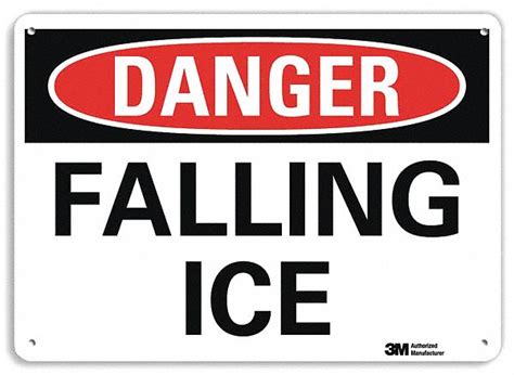Non-PVC Polymer, 10 in x 14 in Nominal Sign Size, Reflective Icy ...