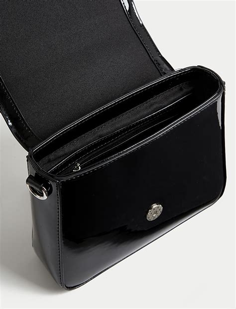 Buy Patent Finish Chain Strap Cross Body Bag at Marks & Spencer