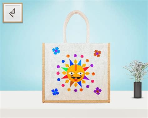 Premium Shopping Designer Jute Bag - Cute and Bright Little Animated ...