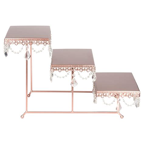 Amalfi Decor 3 Tier Dessert Cupcake Stand, Rectangular Metal Plate ...