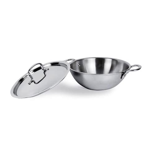 UMAI X Savya Home Triply Stainless Steel Kadai with Lid | 20 cm ...
