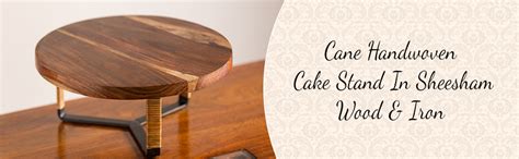 Buy ExclusiveLane Cane Handwoven Cake Stand in Sheesham Wood & Iron ...