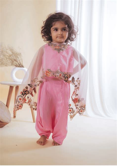 Pink Cape Top With Pant – Lil Angels