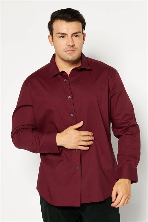 Buy Alfani men slim fit microgrid print long sleeves dress shirt maroon ...