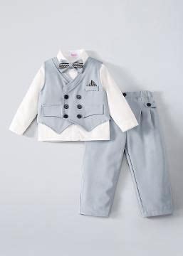 Shop Online 3-Pc Double-Breasted Vest Pants Set at ₹911