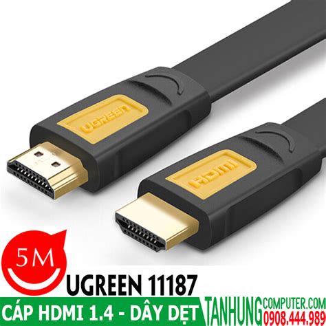 Cáp HDMI dẹt dài 5m hỗ trợ Ethernet 3D 4K*2K Ugreen 11187 - Vi Tính Tấn ...