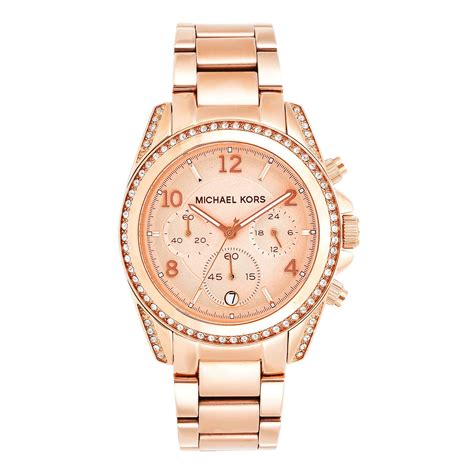 Buy Michael Kors Women Rose Gold Blair Chronograph Quartz Watch Online ...